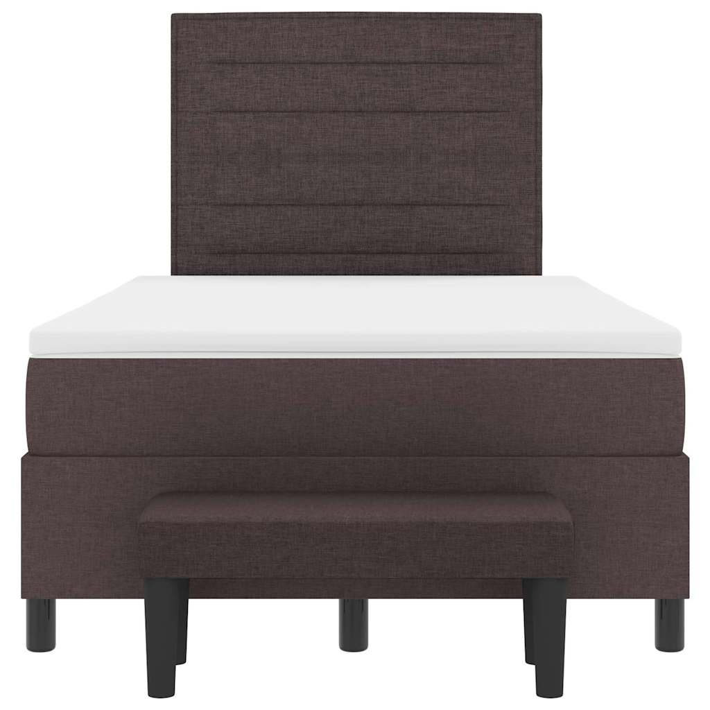 Letto a molle con testiera Marrone Scuro 120 x 190 cm Tessuto | homemem39