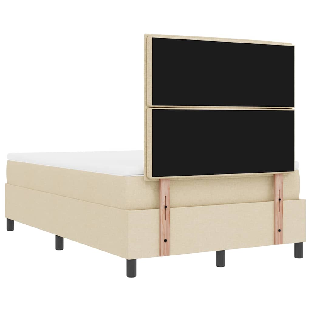Letto a molle con testiera Crema 120 x 190 cm Tessuto | homemem39