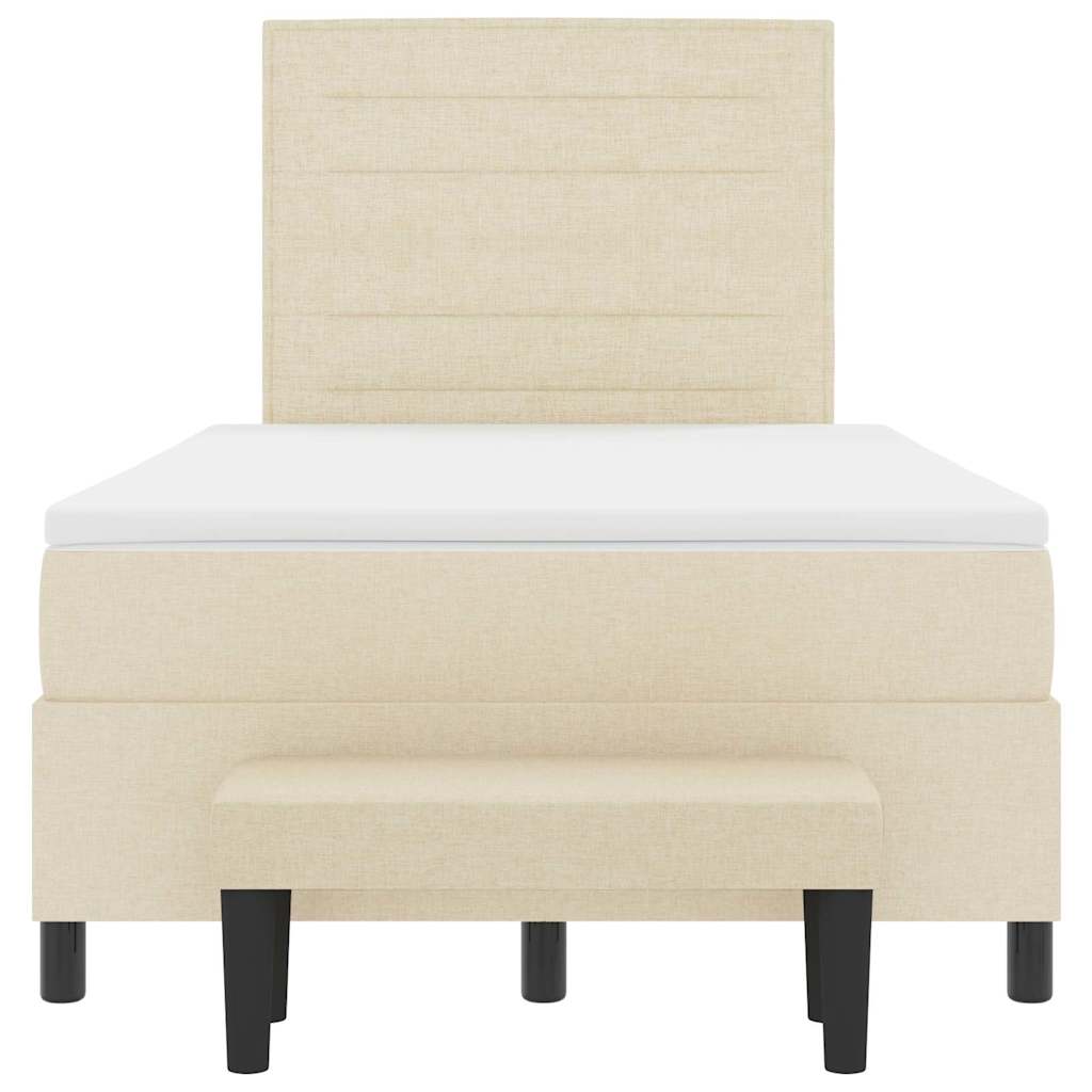 Letto a molle con testiera Crema 120 x 190 cm Tessuto | homemem39