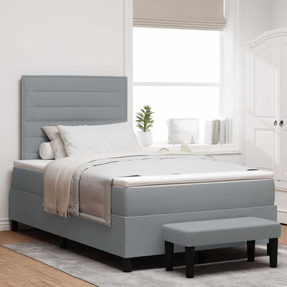 Letto a molle con cuscino Grigio chiaro 120 x 200 cm Tessuto | homemem39