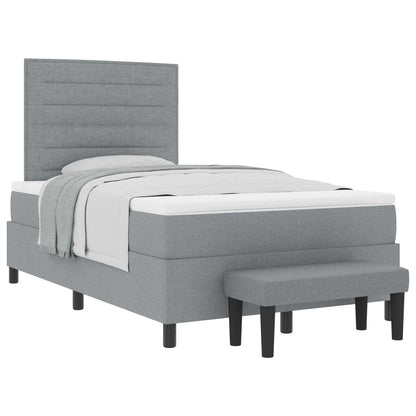 Letto a molle con cuscino Grigio chiaro 120 x 200 cm Tessuto | homemem39