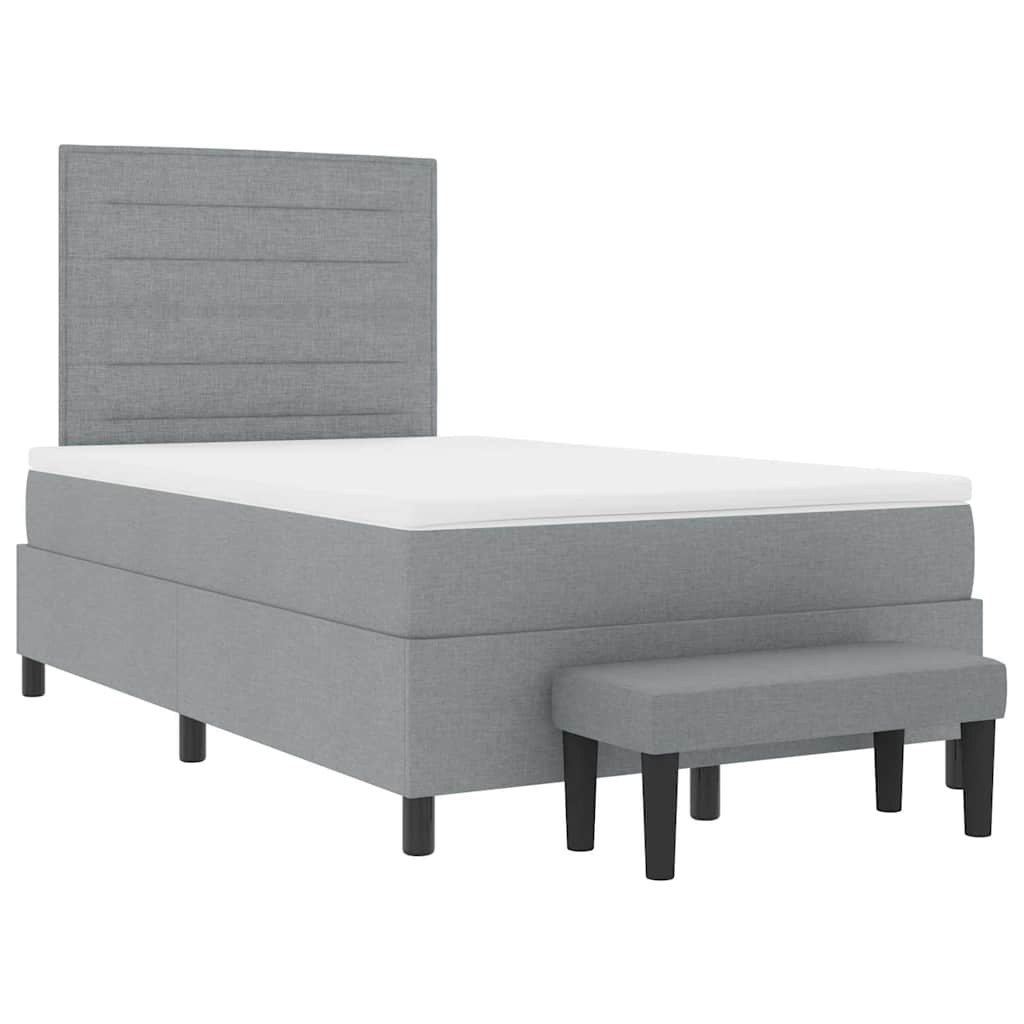 Letto a molle con cuscino Grigio chiaro 120 x 200 cm Tessuto | homemem39