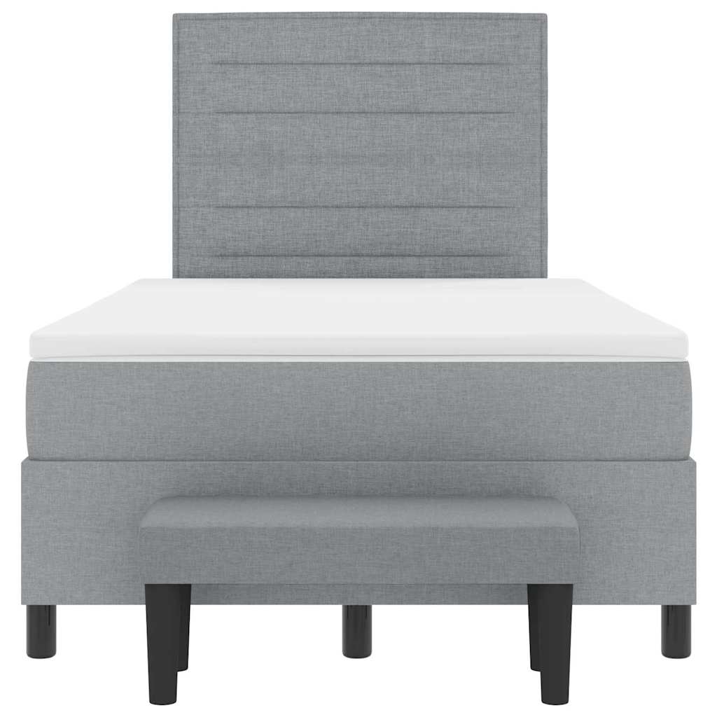 Letto a molle con cuscino Grigio chiaro 120 x 200 cm Tessuto | homemem39