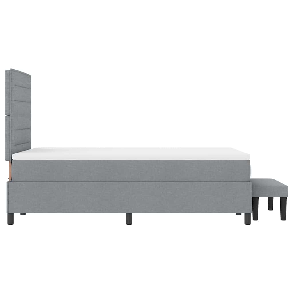 Letto a molle con cuscino Grigio chiaro 120 x 200 cm Tessuto | homemem39