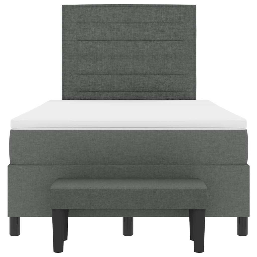 Letto a molle con cuscino Grigio scuro 120 x 200 cm Tessuto | homemem39