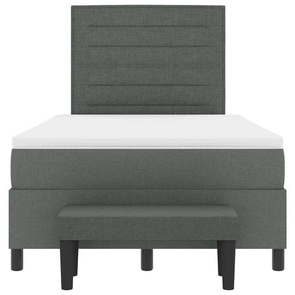 Letto a molle con cuscino Grigio scuro 120 x 200 cm Tessuto | homemem39