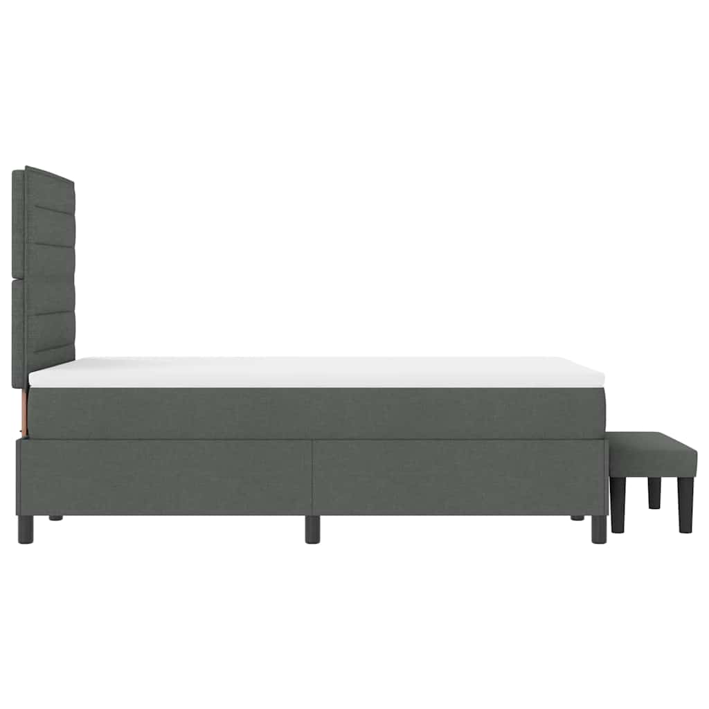 Letto a molle con cuscino Grigio scuro 120 x 200 cm Tessuto | homemem39
