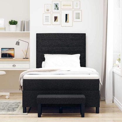 Letto a molle con testiera Nero 120 x 200 cm Tessuto | homemem39
