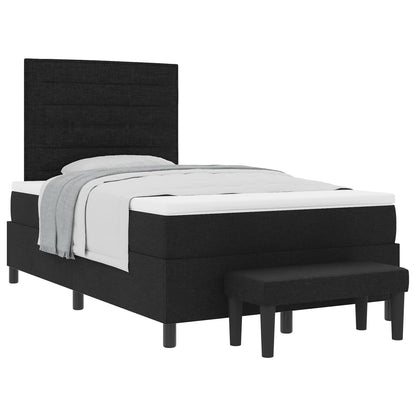 Letto a molle con testiera Nero 120 x 200 cm Tessuto | homemem39