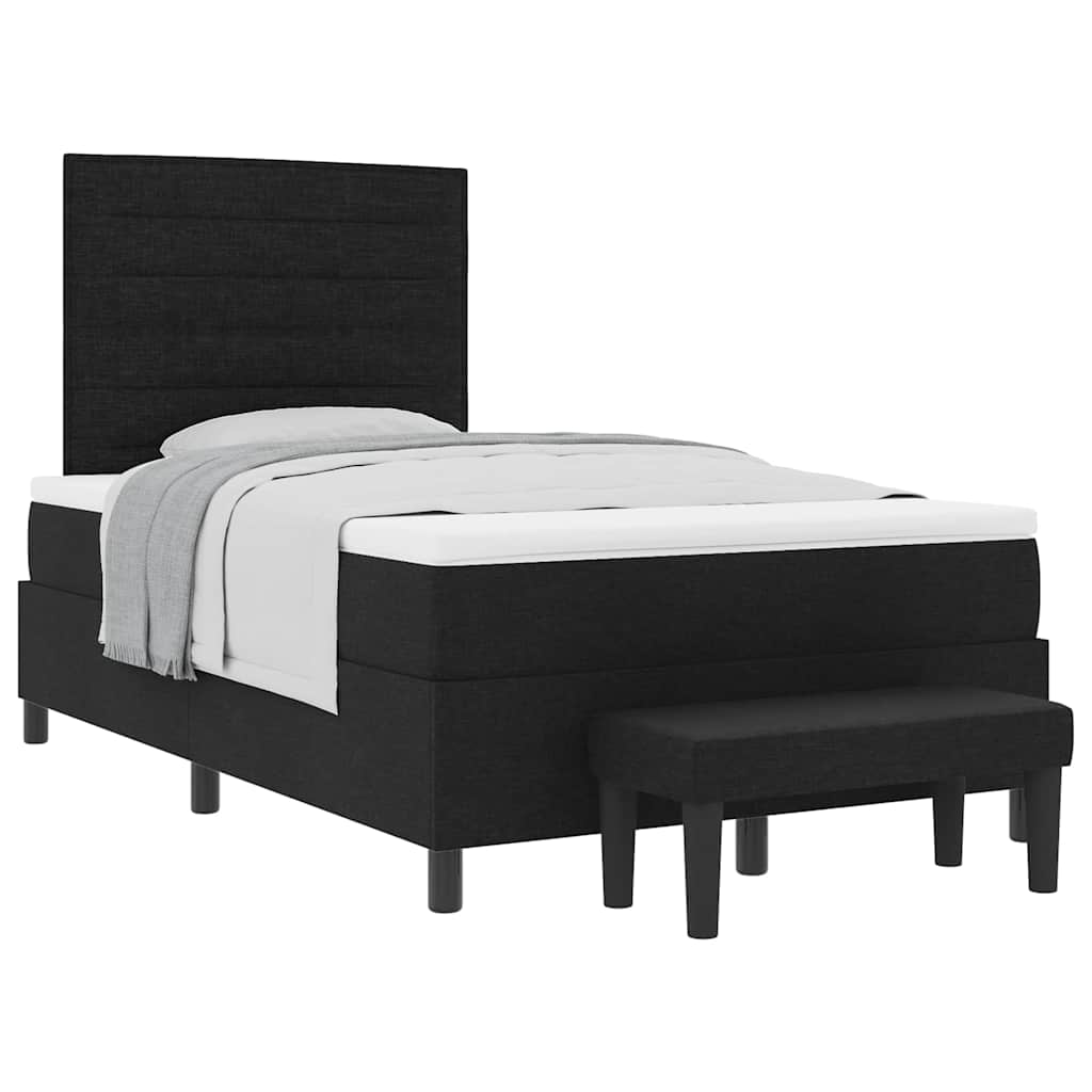 Letto a molle Nero 120 x 200 cm Tessuto & Legno multistrato - homemem39