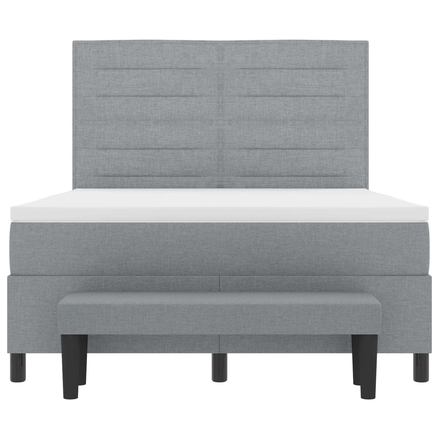 Letto a molle con testiera Grigio chiaro 140 x 190 cm Tessuto | homemem39