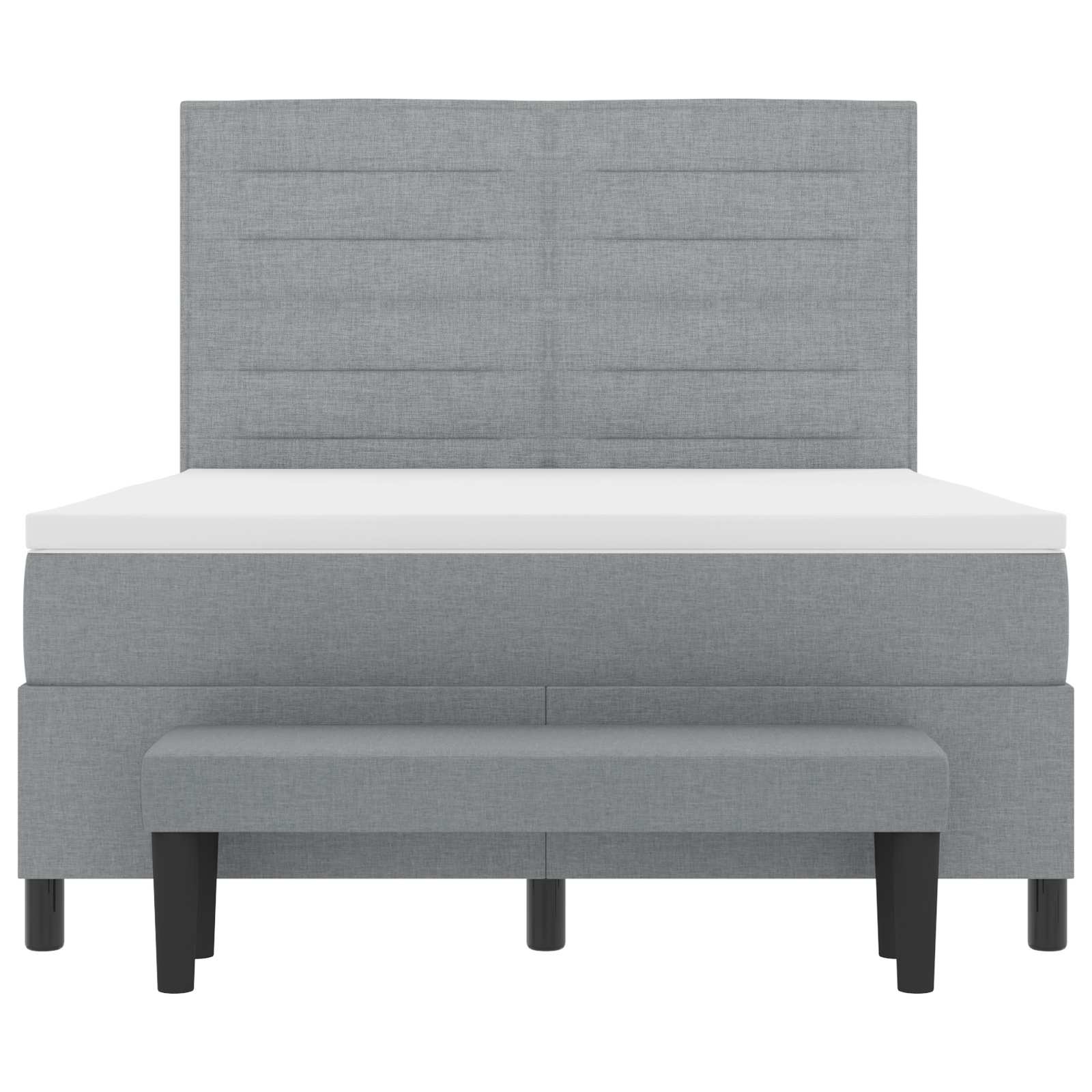 Letto a molle con testiera Grigio chiaro 140 x 190 cm Tessuto | homemem39