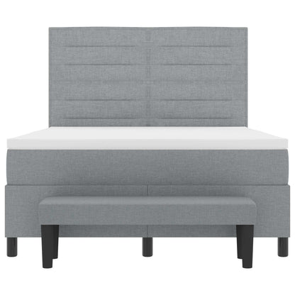 Letto a molle con testiera Grigio chiaro 140 x 190 cm Tessuto | homemem39