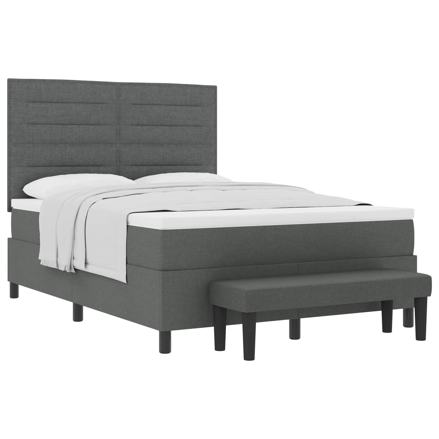 Letto a molle con cuscino Grigio scuro 140 x 190 cm Tessuto | homemem39