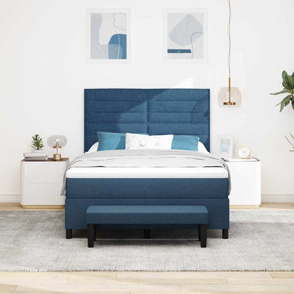 Letto a molle con testiera Blu 140 x 190 cm Tessuto | homemem39
