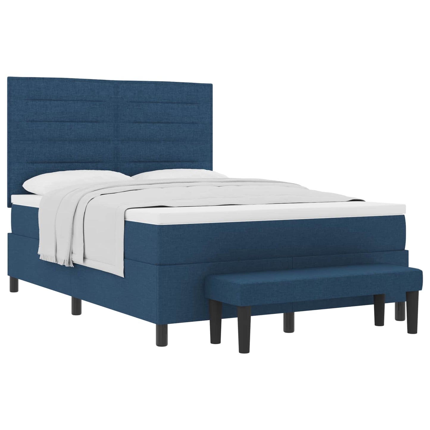 Letto a molle con testiera Blu 140 x 190 cm Tessuto | homemem39