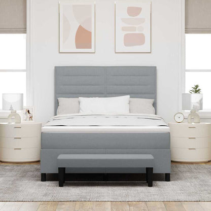 Letto a molle con testiera Grigio chiaro 140 x 200 cm Tessuto | homemem39