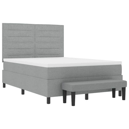 Letto a molle con testiera Grigio chiaro 140 x 200 cm Tessuto | homemem39