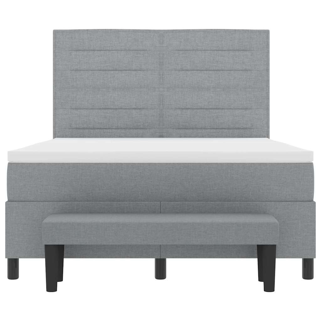 Letto a molle con testiera Grigio chiaro 140 x 200 cm Tessuto | homemem39