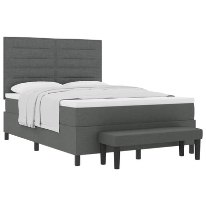 Letto a molle con testiera Grigio scuro 140 x 200 cm Tessuto | homemem39