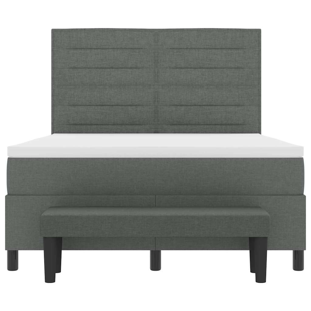 Letto a molle con testiera Grigio scuro 140 x 200 cm Tessuto | homemem39