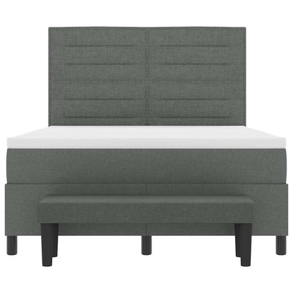 Letto a molle con testiera Grigio scuro 140 x 200 cm Tessuto | homemem39