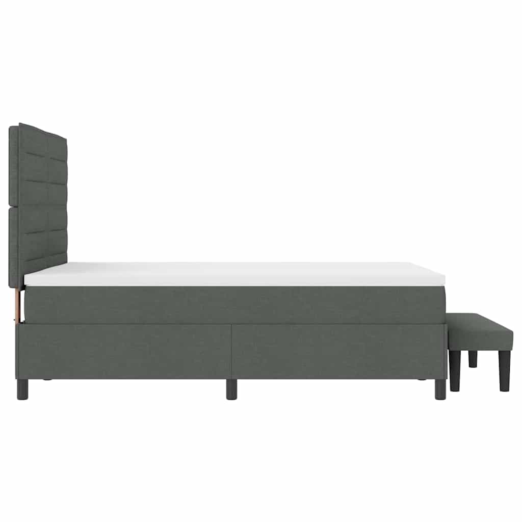 Letto a molle con testiera Grigio scuro 140 x 200 cm Tessuto | homemem39