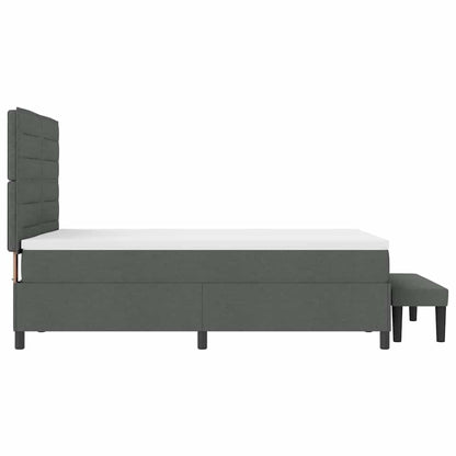 Letto a molle con testiera Grigio scuro 140 x 200 cm Tessuto | homemem39