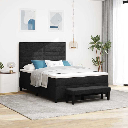 Letto a molle con testiera Nero 140 x 200 cm Tessuto | homemem39