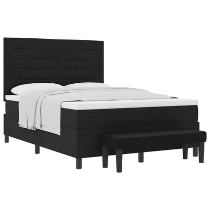 Letto a molle con testiera Nero 140 x 200 cm Tessuto | homemem39