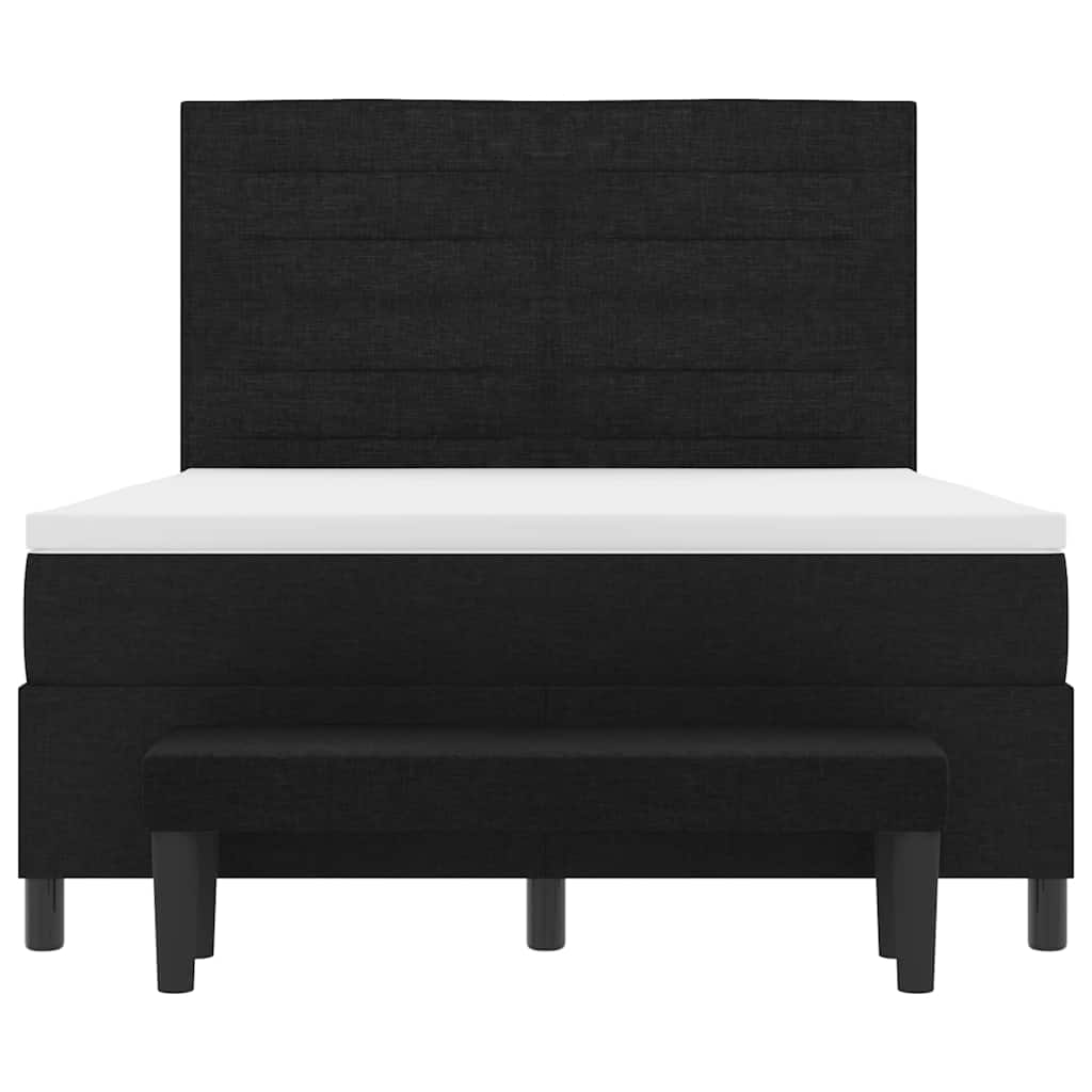 Letto a molle con testiera Nero 140 x 200 cm Tessuto | homemem39