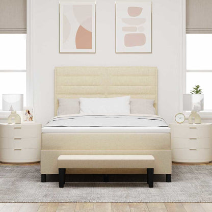 Letto a molle con testiera Crema 140 x 200 cm Tessuto | homemem39
