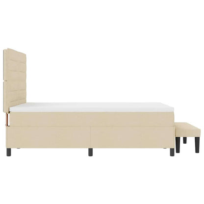 Letto a molle con testiera Crema 140 x 200 cm Tessuto | homemem39