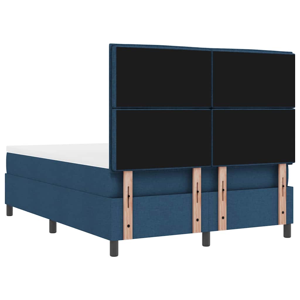 Letto a molle con testiera Blu 140 x 200 cm Tessuto | homemem39