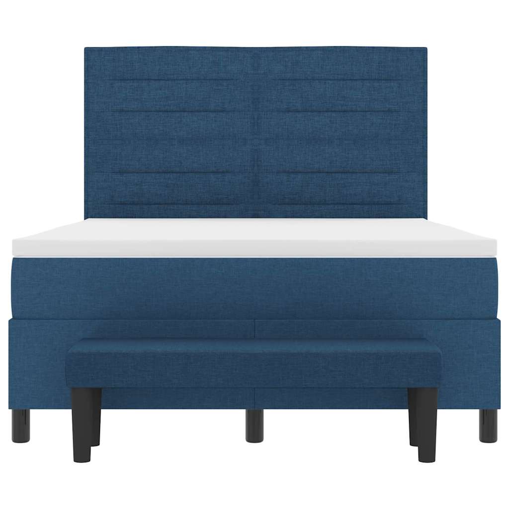 Letto a molle con testiera Blu 140 x 200 cm Tessuto | homemem39