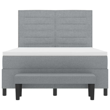 Letto a molle con testiera Grigio chiaro 160 x 200 cm Tessuto | homemem39