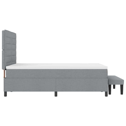 Letto a molle con testiera Grigio chiaro 160 x 200 cm Tessuto | homemem39