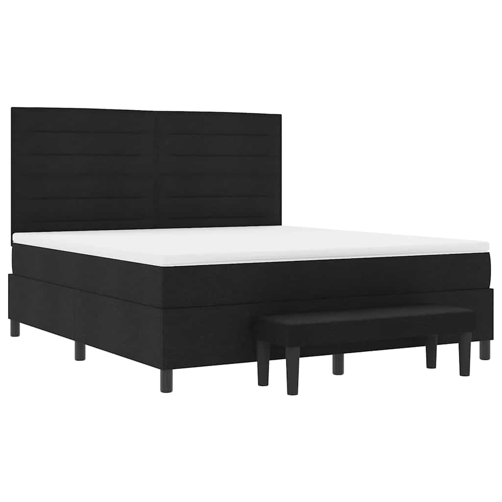 Letto a molle con testiera Nero 180 x 200 cm Tessuto | homemem39