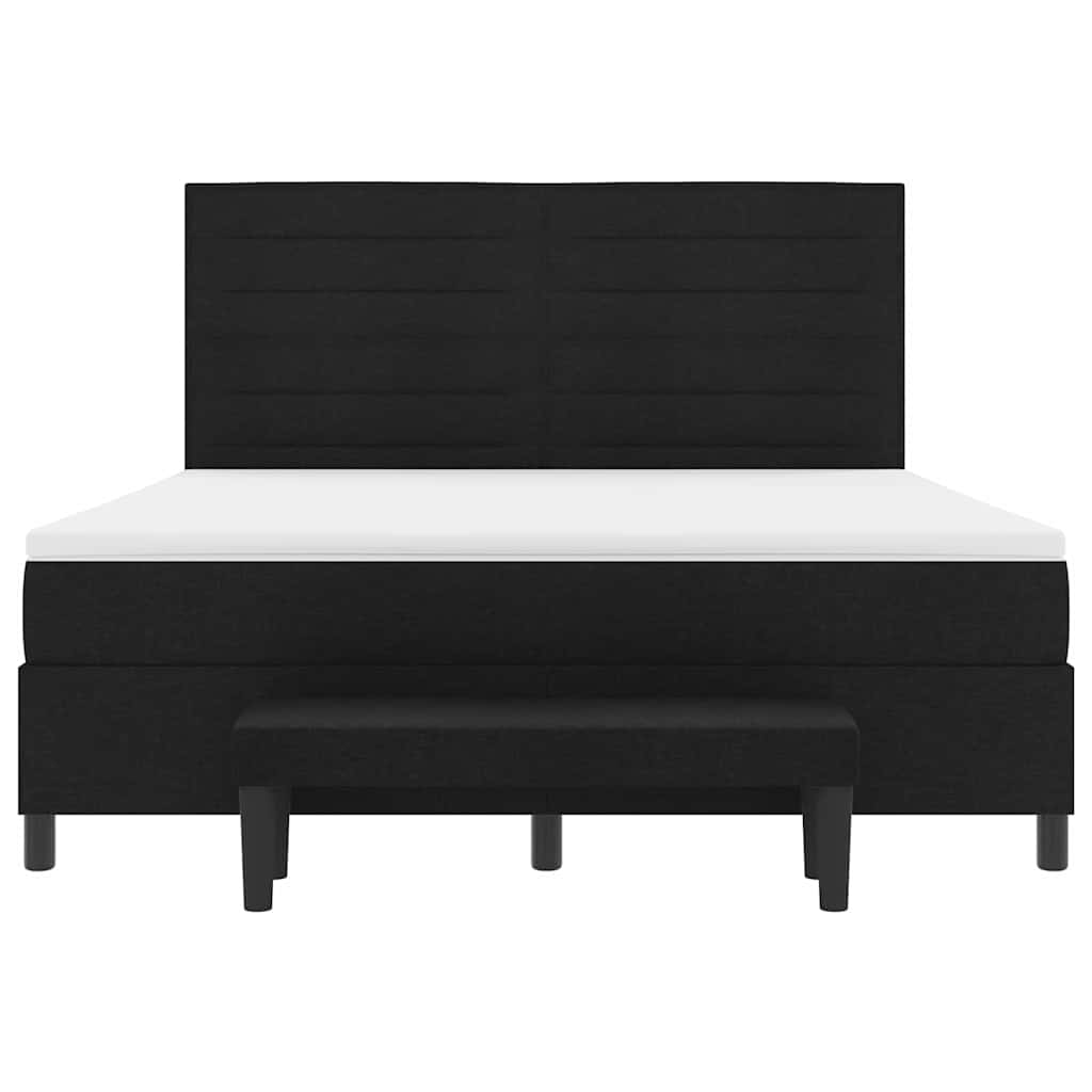 Letto a molle con testiera Nero 180 x 200 cm Tessuto | homemem39