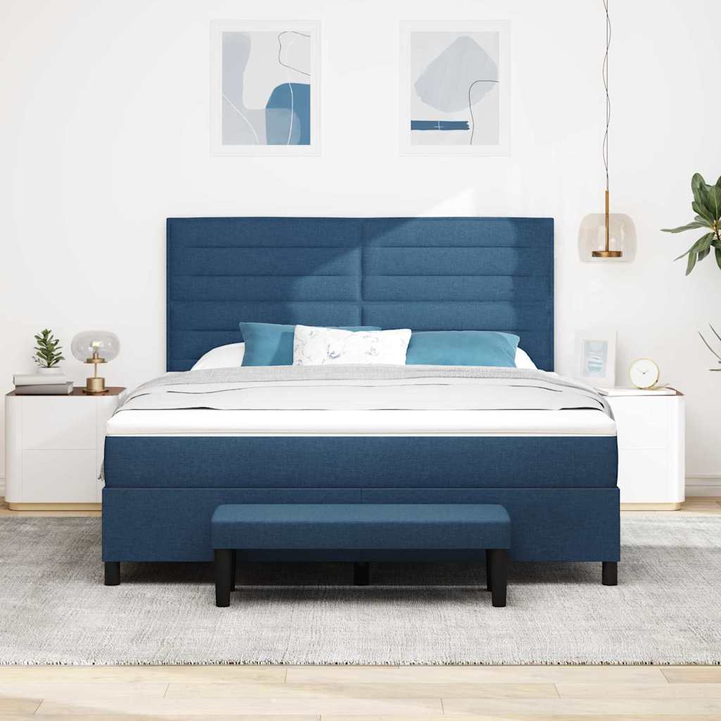 Letto a molle con testiera Blu 180 x 200 cm Tessuto | homemem39