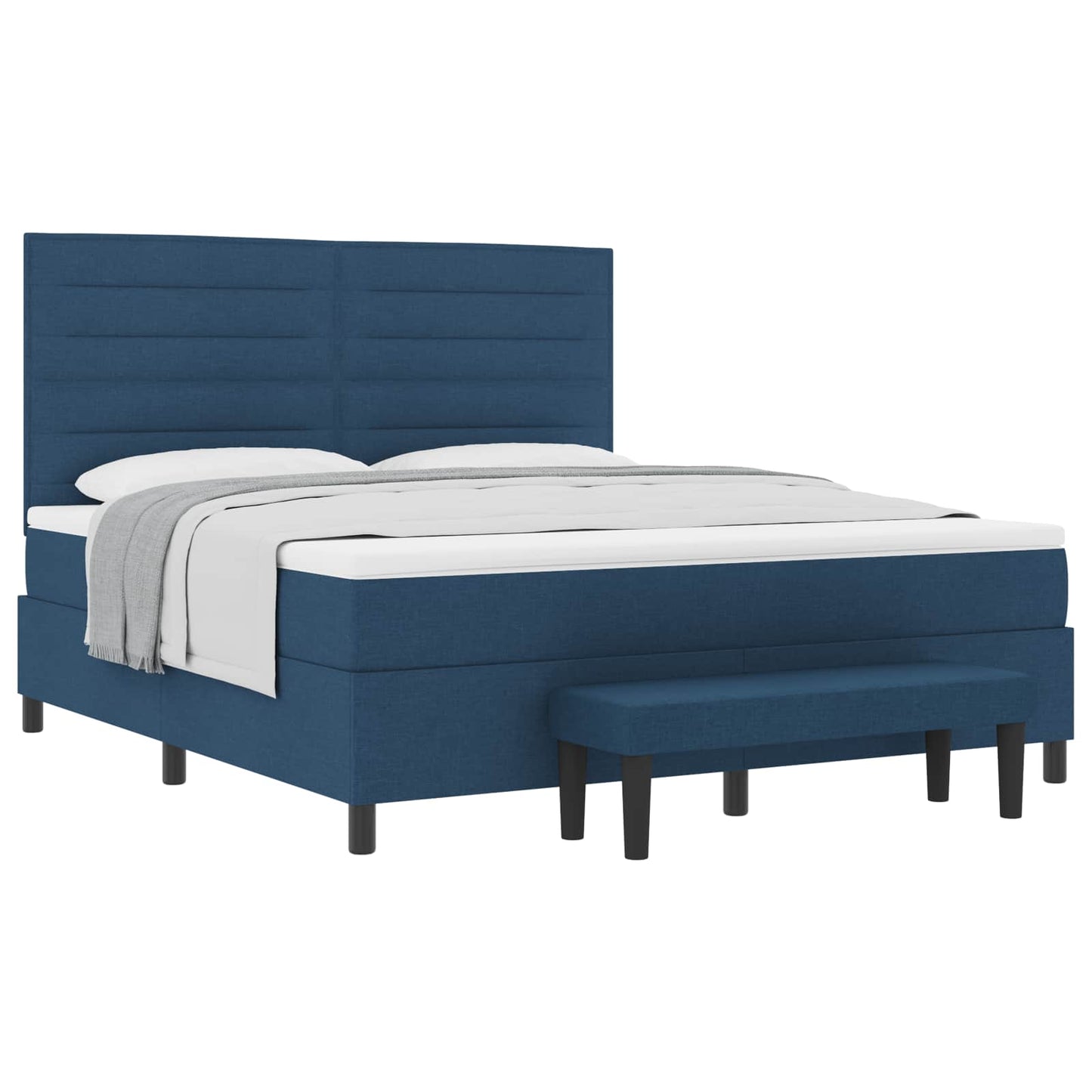 Letto a molle con testiera Blu 180 x 200 cm Tessuto | homemem39