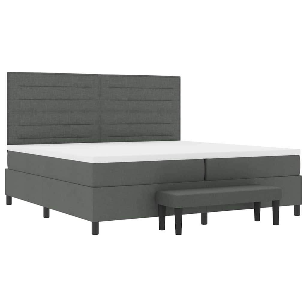 Letto a molle con materasso Grigio scuro 200 x 200 cm Tessuto | homemem39