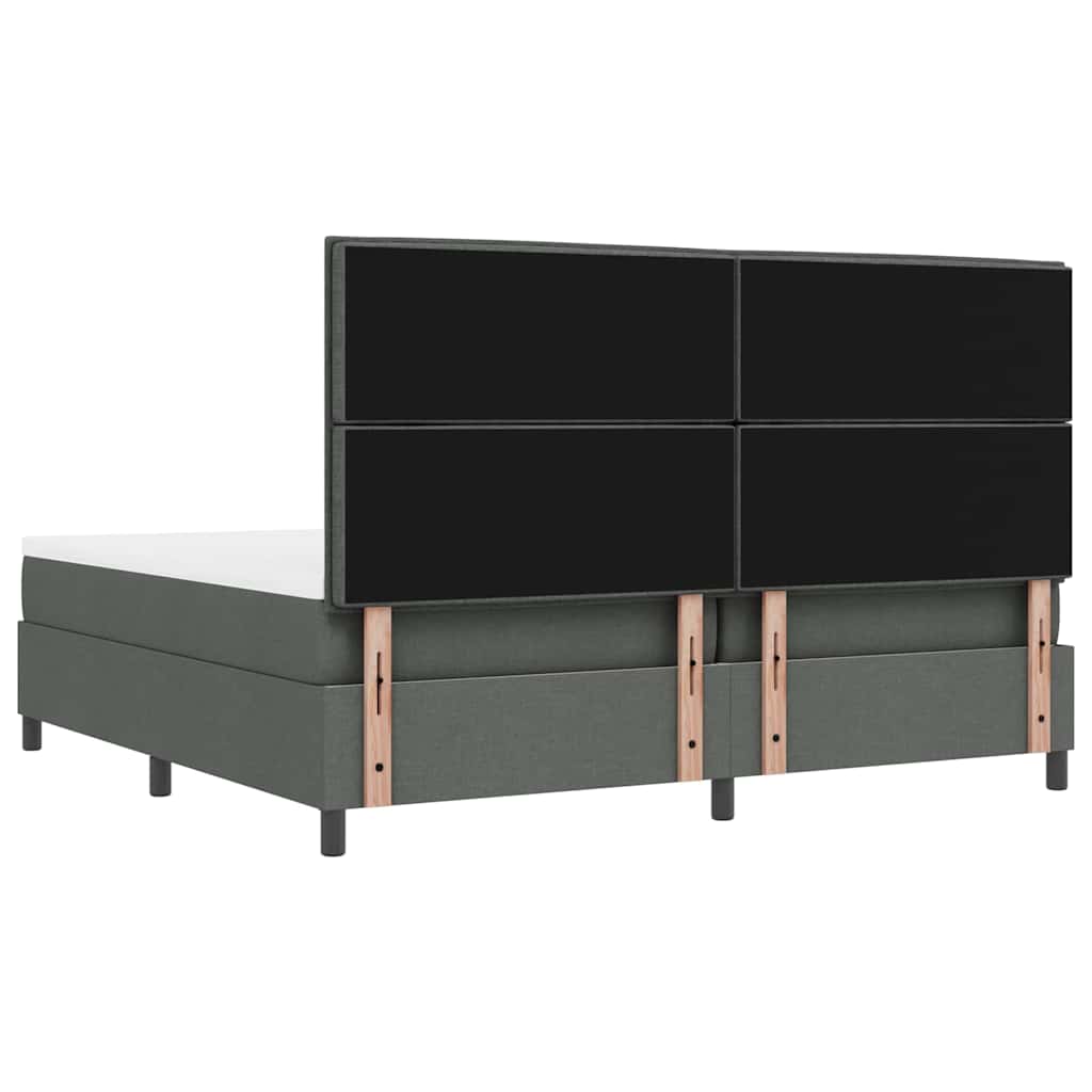 Letto a molle con materasso Grigio scuro 200 x 200 cm Tessuto | homemem39
