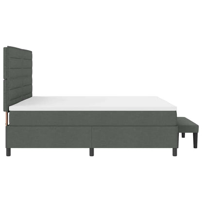 Letto a molle con materasso Grigio scuro 200 x 200 cm Tessuto | homemem39