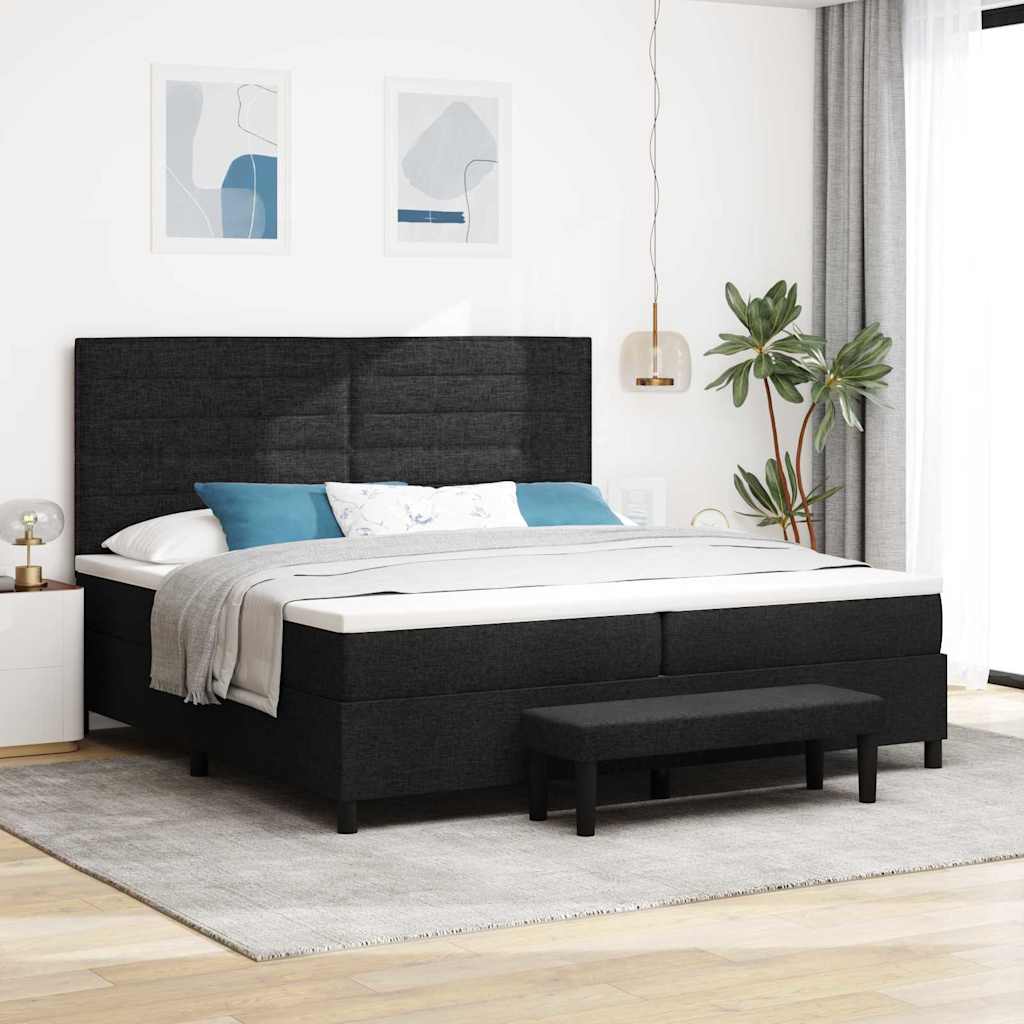 Letto a molle con materasso Nero 200 x 200 cm Tessuto | homemem39