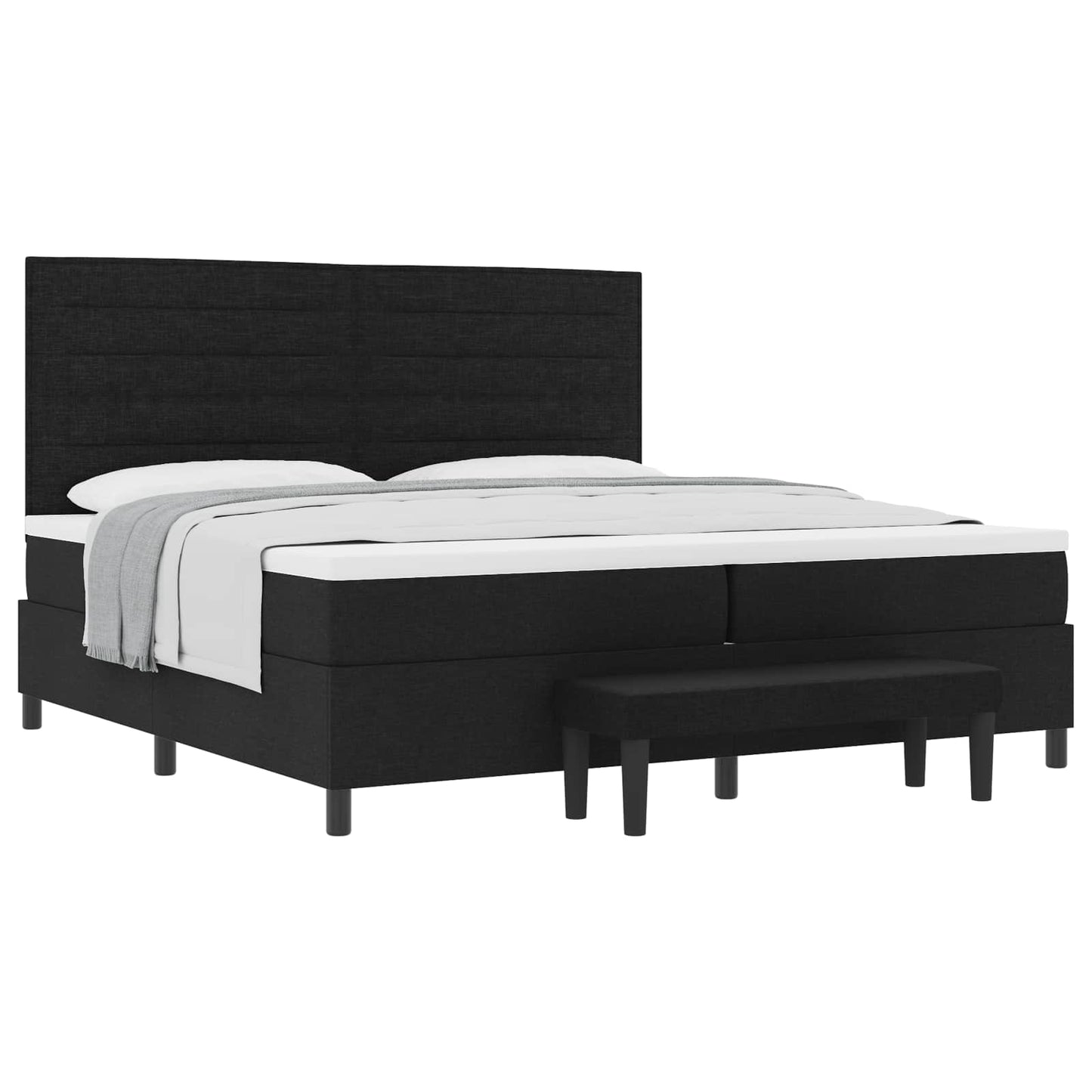 Letto a molle con materasso Nero 200 x 200 cm Tessuto | homemem39