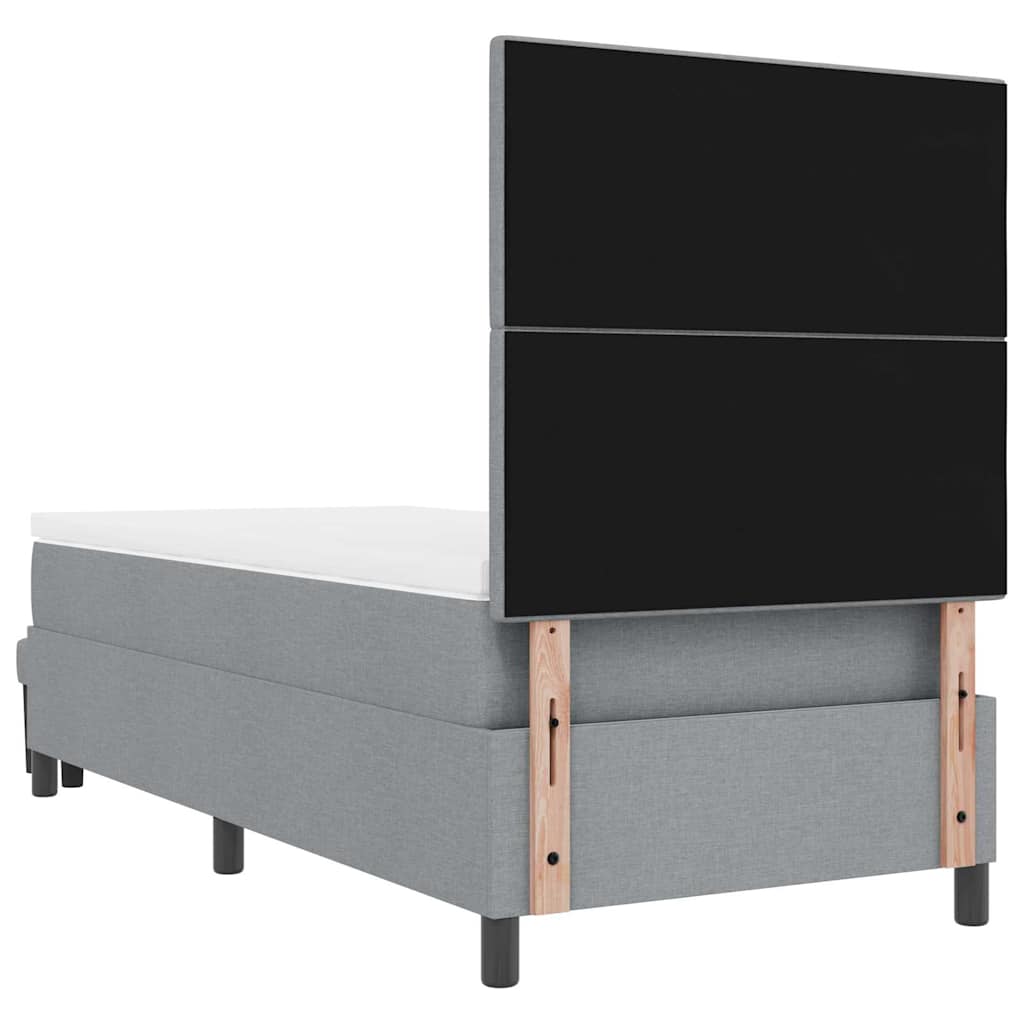 Letto a molle con testiera Grigio chiaro 80 x 200 cm Tessuto | homemem39