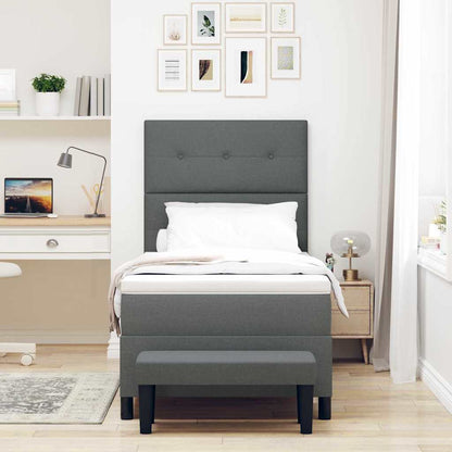 Letto a molle con testiera Grigio scuro 80 x 200 cm Tessuto | homemem39