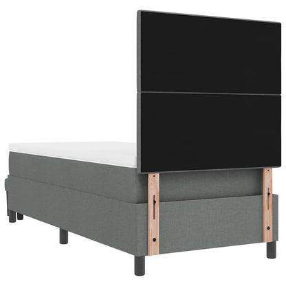 Letto a molle con testiera Grigio scuro 80 x 200 cm Tessuto | homemem39