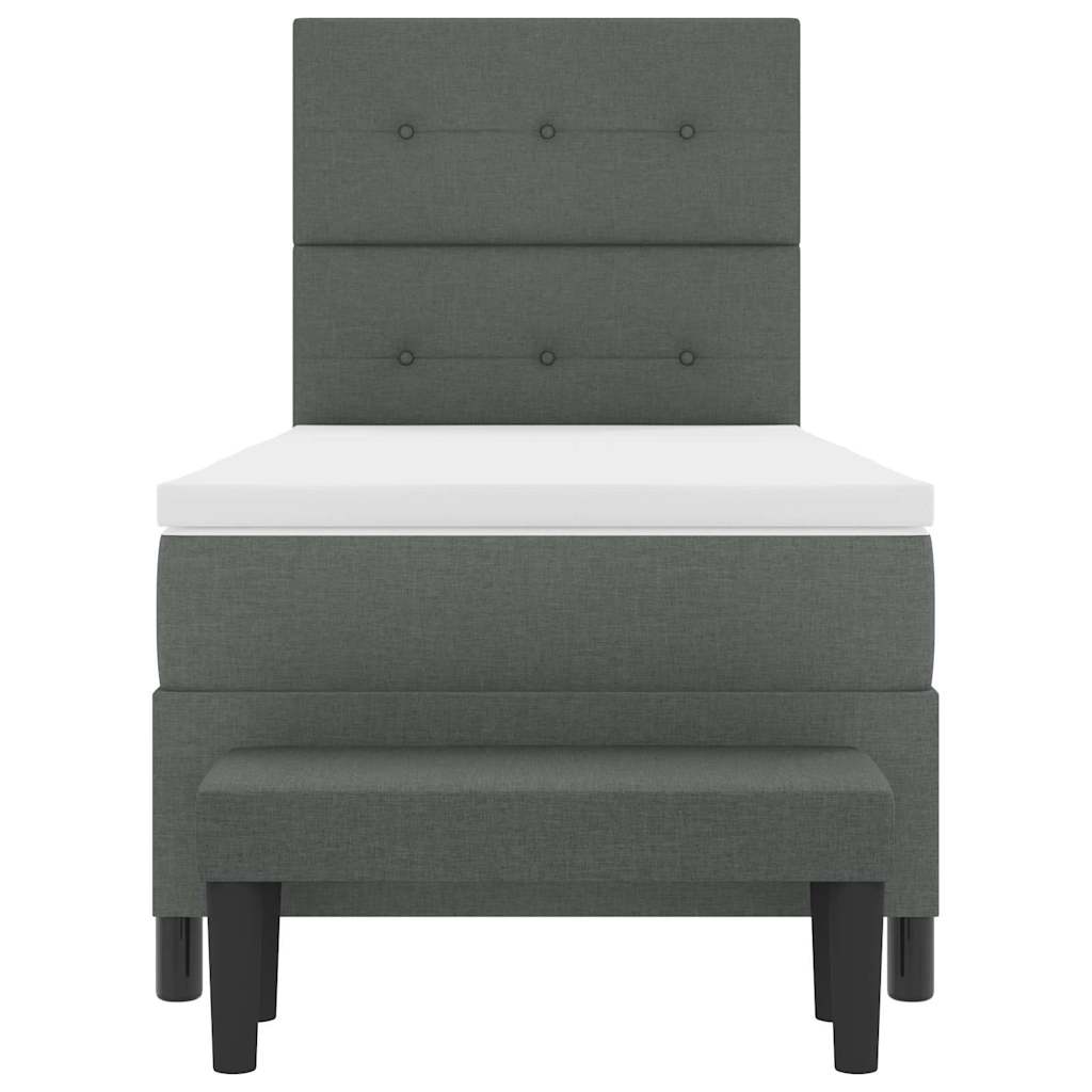 Letto a molle con testiera Grigio scuro 80 x 200 cm Tessuto | homemem39